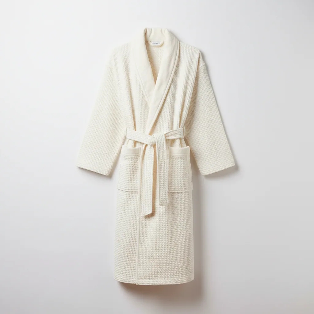 Waffle Weave Bathrobe — Spa & Wellness - premium cotton fabric export India